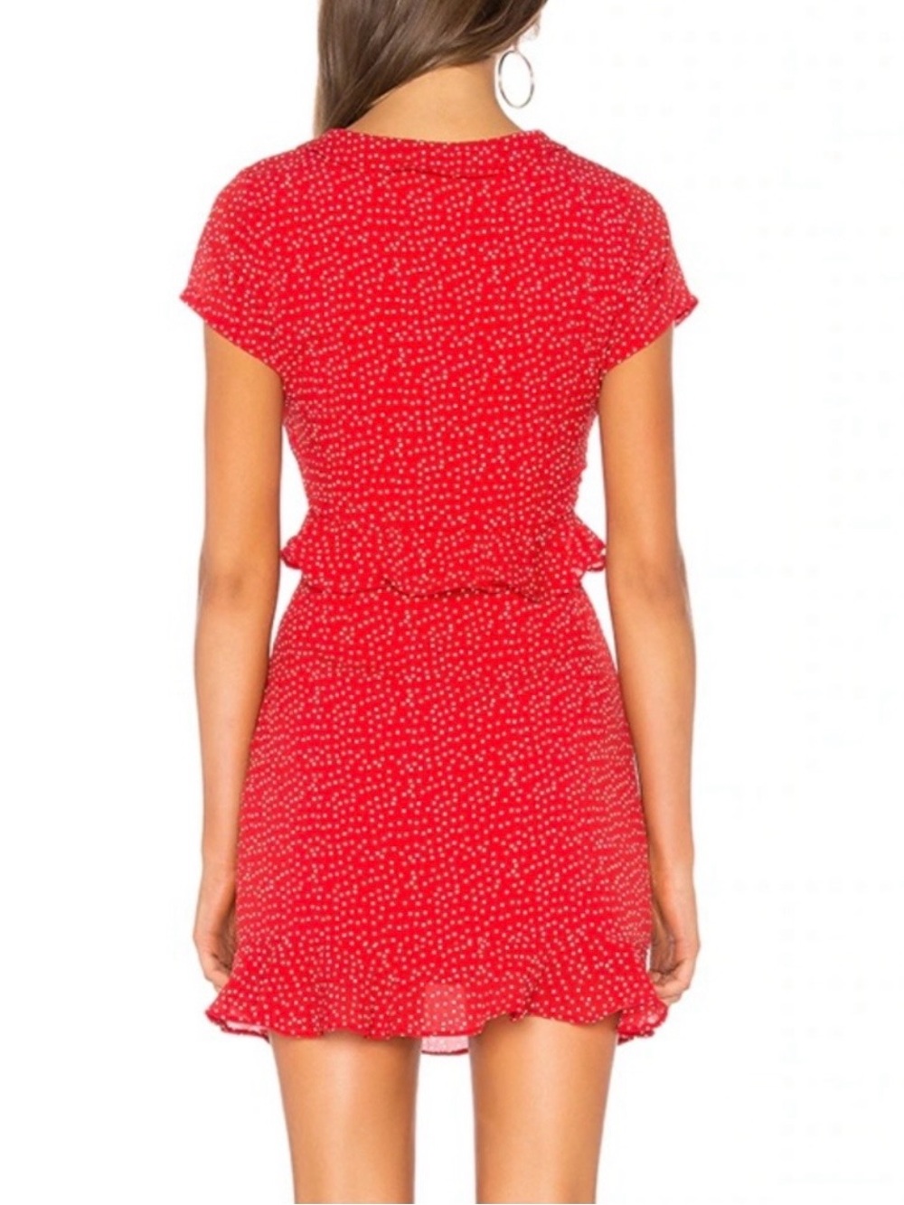 superdown Red Mini Dress with White Dot Print - Picture 3 of 9